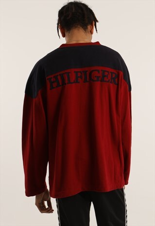 VINTAGE TOMMY HILFIGER EMBROIDERED SPELLOUT SWEATSHIRT