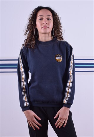 NAVY PUMA KING EMBROIDERED SWEATSHIRT