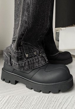 Utility boots hiking style shoes platform sole punk trainers