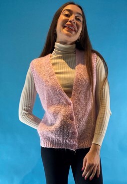 90s Vintage Pink Knitted Vest