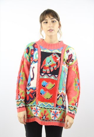 VINTAGE AMAZING DETAILED COLOURFUL JUMPER