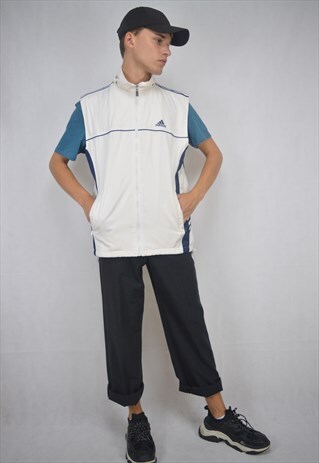 VINTAGE WHITE ADIDAS GILET