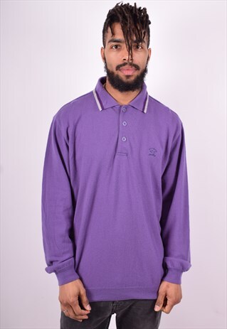 PAUL & SHARK MENS VINTAGE JUMPER SWEATER XL PURPLE 90'S