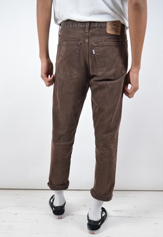 LEVI'S 448 MENS VINTAGE JEANS W33 L31 BROWN 90S