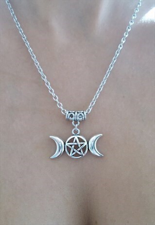 TRIPLE MOON NECKLACE - SILVER NECKLACE