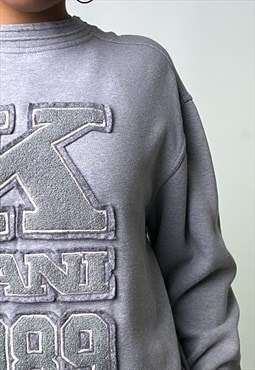 Grey 90s Karl Kani Embroidered Spellout Sweatshirt
