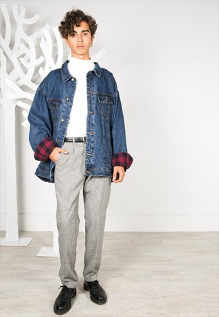 VINTAGE 80'S WRANGLER BLANKET DENIM JACKET / S0079