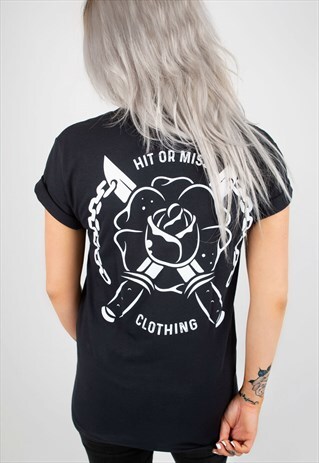 ROSE DAGGER BLACK T-SHIRT