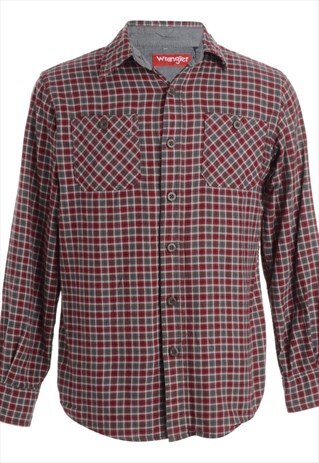 1990S WRANGLER CHECKED SHIRT - S