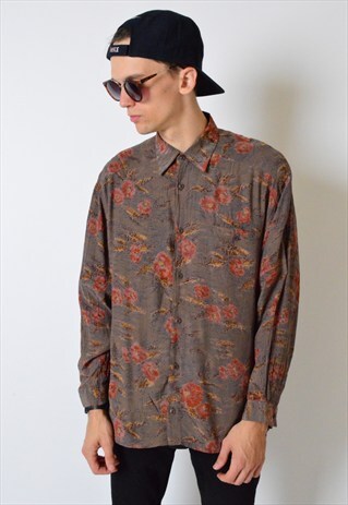 VINTAGE 90S FLOWER LONG SLEEVE SHIRT