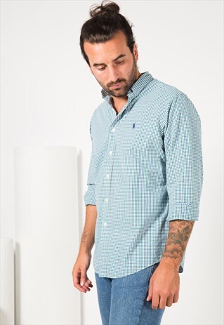 VINTAGE 80'S POLO RALPH LAUREN COTTON SHIRT / S4278