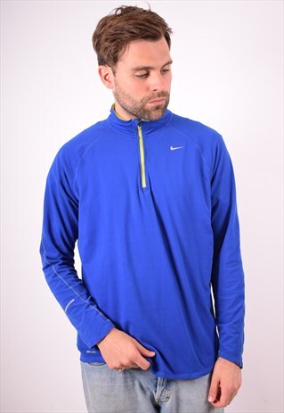 NIKE MENS VINTAGE TRACKSUIT TOP XL BLUE 90S