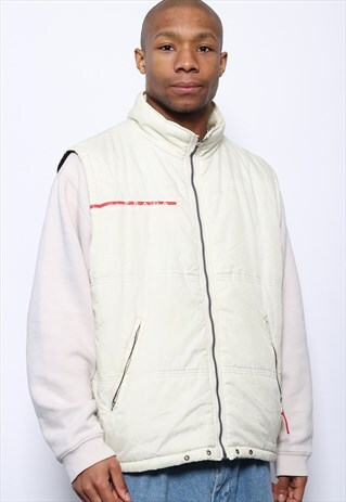 VINTAGE PRADA LOGO GILET WHITE
