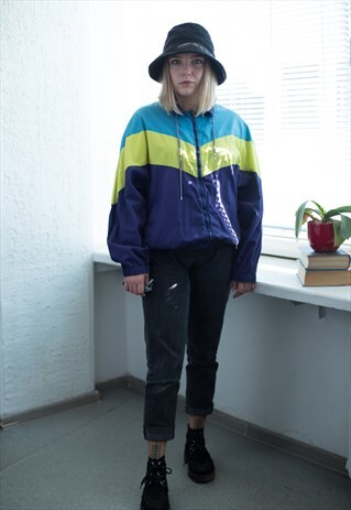 VINTAGE 90'S COLOUR BLOCK WINDBREAKER JACKET