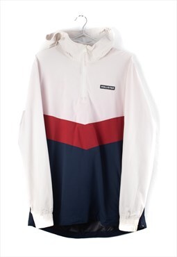 Vintage 1/4 zip Hollister Track Jacket in White M