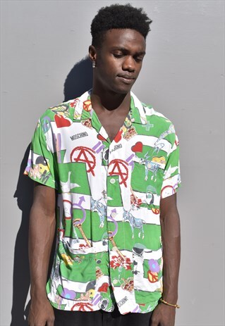 RARE VINTAGE 90S MOSCHINO JEANS SHORT SLEEVE SHIRT