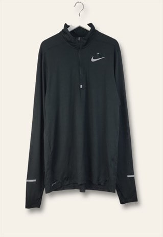 VINTAGE NIKE SWEATSHIRT QUARTER ZIP IN BLACK L