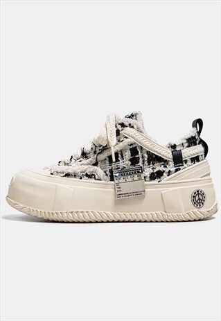 CHUNKY SOLE CANVAS SHOES RETRO SPORT SNEAKERS SKATE TRAINERS