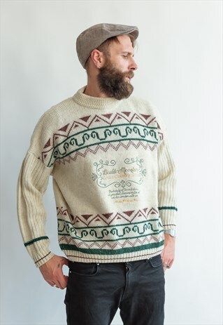 VINTAGE 80S FUNKY NORDIC JUMPER IN WOOL