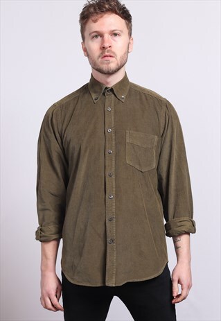 VINTAGE CORDUROY CORD SHIRT BROWN