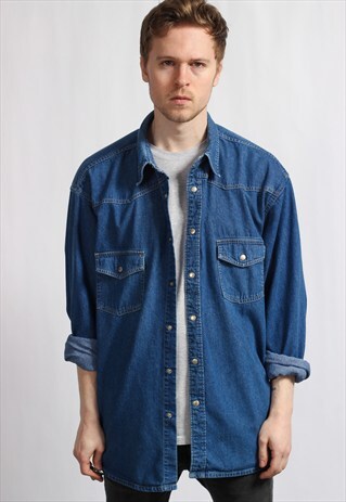 VINTAGE OVERSIZED DENIM SHIRT