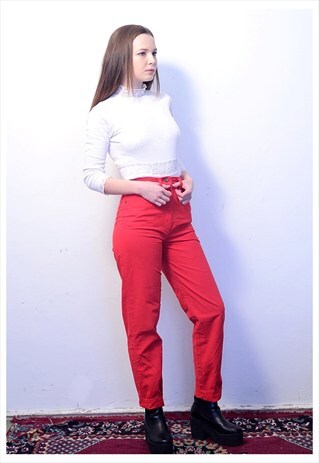 HIGH WAISTED RED TROUSERS