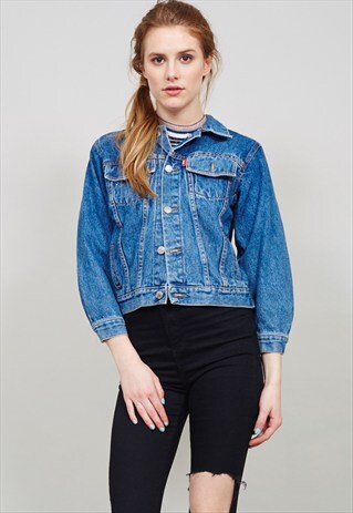 VINTAGE 80'S CROPPED MID WASH LEVI'S DENIM JACKET