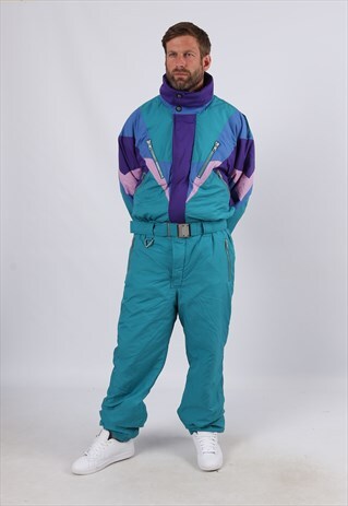 VINTAGE SERGIO TACCHINI FULL SKI SUIT SNOW XL 44 - 46" (6FK)