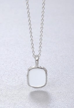 Moonstone Pendant on Sterling Silver Necklace 