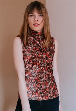 VINTAGE 90S SLEEVELESS ROSE TOP