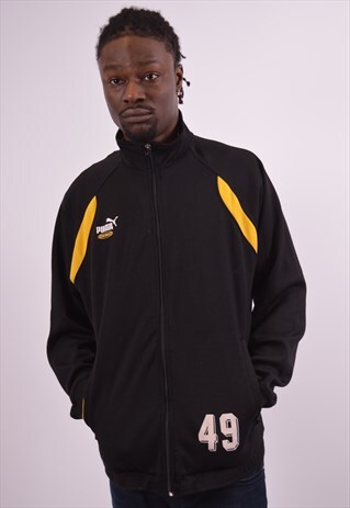 VINTAGE PUMA TRACKSUIT TOP JACKET BLACK