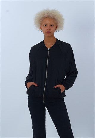 VINTAGE DHAGA 1980'S SILK BOMBER JACKET