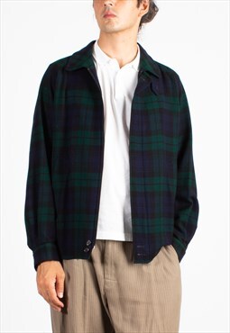 Men's Burberry Blue Green Tartan Wool Jacket