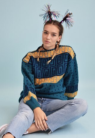 90'S RETRO NORDIC WOOLEN KNIT CHRISTMAS JUMPER