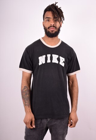 NIKE MENS VINTAGE T-SHIRT TOP MEDIUM BLACK 90S