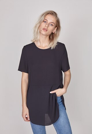 THE SEPT CREPE T-SHIRT BLACK