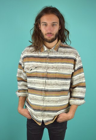 VINTAGE 90'S CHECKED ZIP- UP SHIRT
