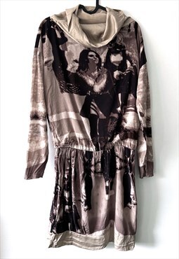 Rare Unique Fashion Photo Printed Dress M