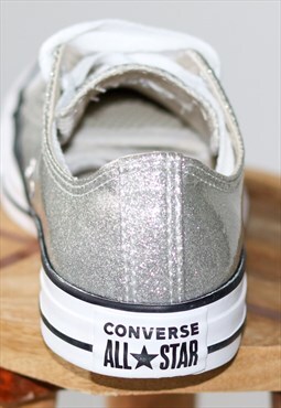 Silver Glitter Converse Chuck Taylor Trainers UK5