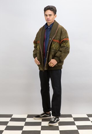 VINTAGE AZTEC SUEDE BOMBER JACKET