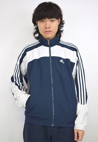 VINTAGE 90S ADIDAS NAVY/WHITE JACKET
