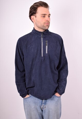 STARTER MENS VINTAGE FLEECE JUMPER LARGE BLUE 90S