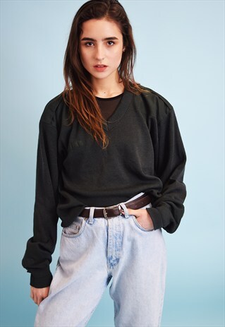 90'S RETRO GRUNGE KNIT WOOLLEN DADS JUMPER TOP