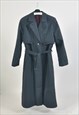 Vintage 80s trench lined coat in black