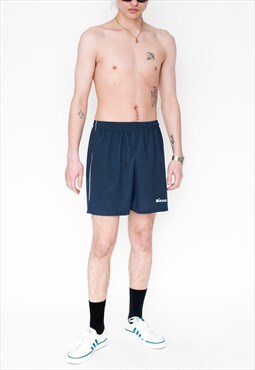 Vintage 90s classic sports volleyball shorts in navy blue