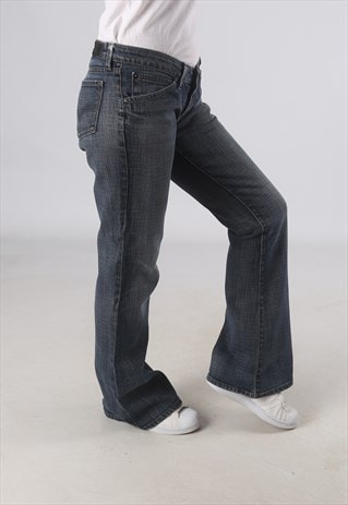 VINTAGE LEVIS 551 DENIM JEANS FLARED LEG UK 12 (9UBS)