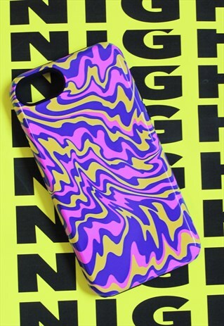 TRIPPY BLUE YELLOW PINK PHONE CASE