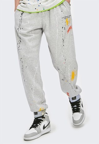 KALODIS INK-SPLASHING IRREGULAR PRINT LOOSE CASUAL PANT