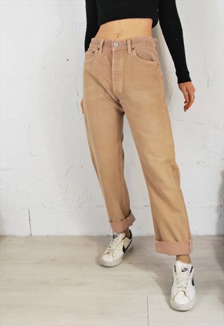 RARE VINTAGE 90S LEVI'S 501 JEANS CAMEL BROWN