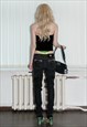 VINTAGE Y2K ICONIC VELVET BEADED CHOKER PARTY TOP IN BLACK